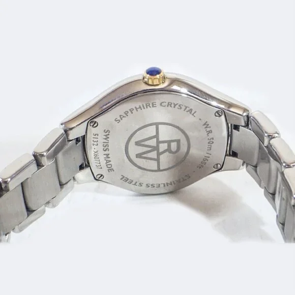 RAYMOND WEIL NOEMIA WATCH - WHITE MOTHER OF PEARL WITH DIAMONDS AND SAPPHIRE - Picture 6 of 7